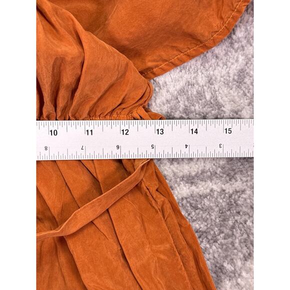 Anthropologie Jumpsuit Medium Womens Corey Lynn Calter Orange Cupro Wide Leg - Picture 5 of 9